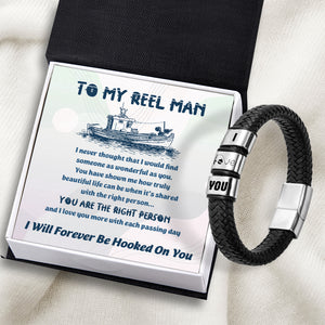Leather Bracelet - Fishing - To My Reel Man - I Will Forever Be Hooked On You - Ukgbzl26036