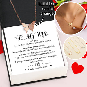 Personalized Butterfly Necklace - Family - To My Wife - You Make Me Complete - Ukgncn15002