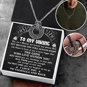 Viking Rune Necklace - Viking - To My Viking Man - You Are A Warrior - Ukgndy26003