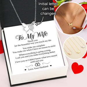 Personalized Butterfly Necklace - Family - To My Wife - You Make Me Complete - Ukgncn15002