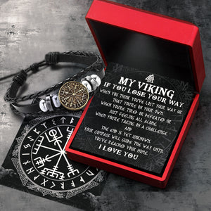 Personalised Viking Compass Bracelet - Viking - To My Viking - I Love You - Ukgbla26001