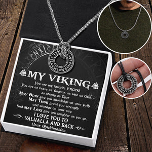 Viking Rune Necklace - My Viking - I Love You To Valhalla And Back - Ukgndy26001 - Love My Soulmate