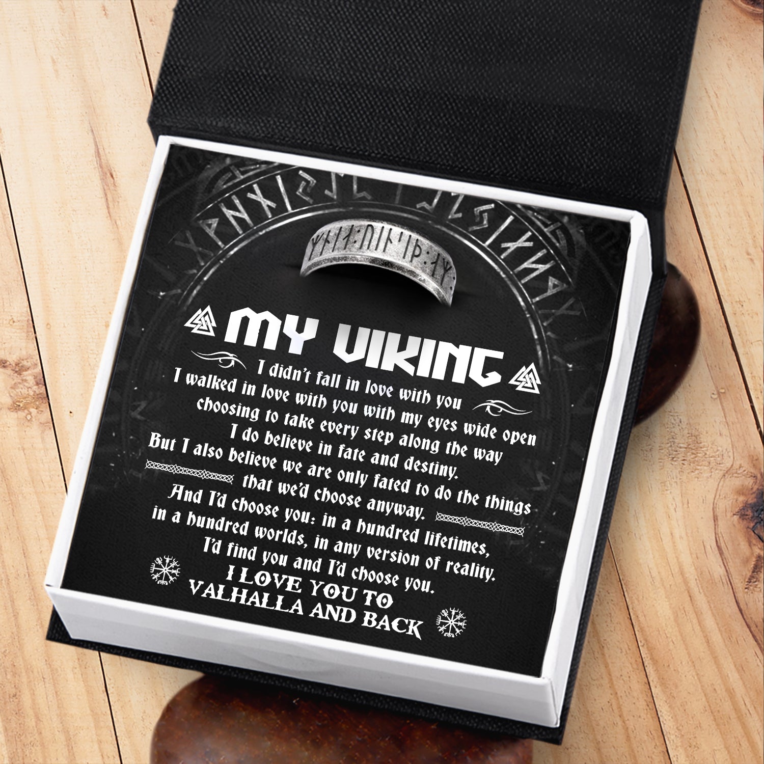 Rune Ring - My Viking - I Love You To Valhalla And Back - Ukgri26003
