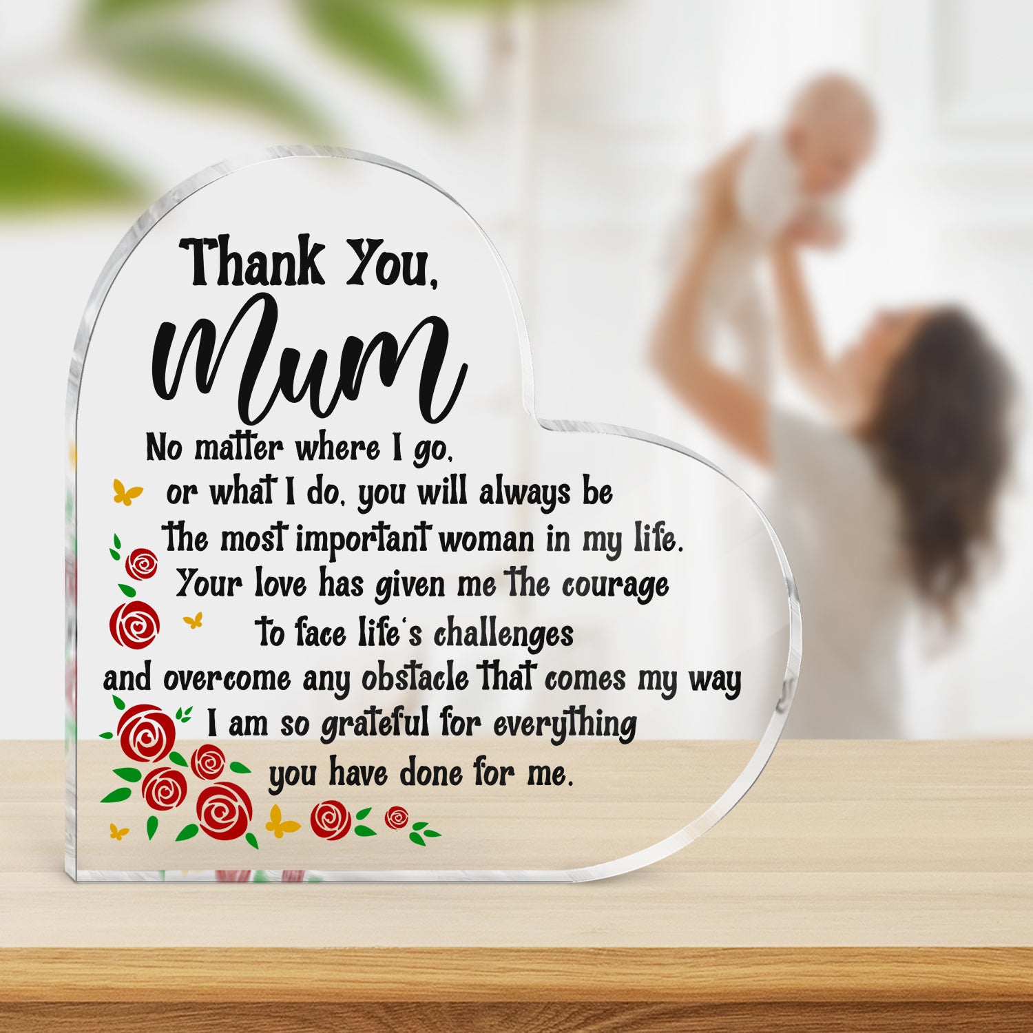 Crystal Plaque - Family - To My Mum - I Am So Grateful For Everything You Have Done For Me - Ukgznf19003