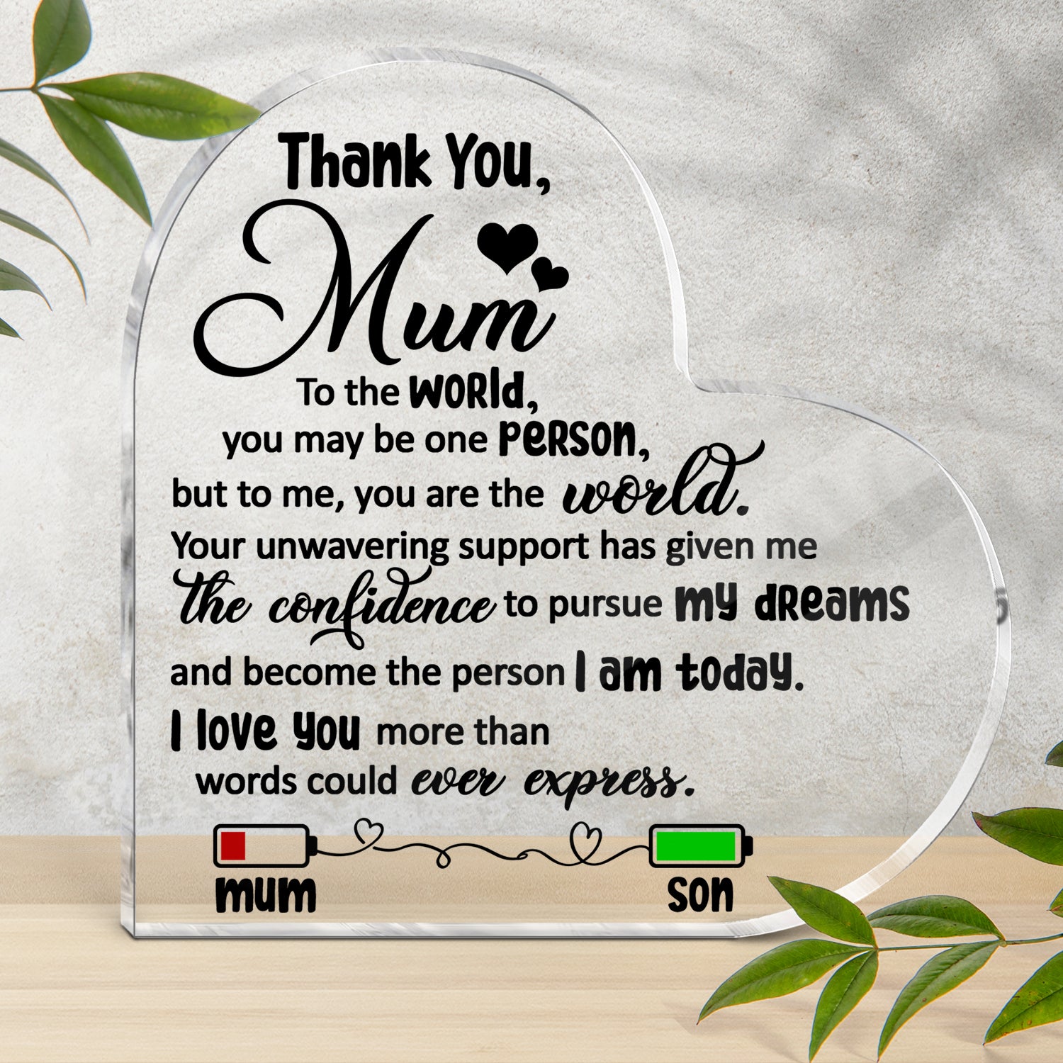 Crystal Plaque - Family - To My Mum - I Love You More Than Words Could Ever Express - Ukgznf19004