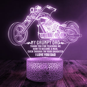 3D Led Light - Biker - My Grumpy Dad - From Daughter - Thank You For Teaching Me - Ukglca18003