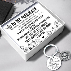 Compass Keychain - Travel - To My Soulmate - I Love You - Ukgkw13007