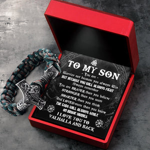 Viking Thor's Hammer Bracelet - Viking - To My Son - The Gods Will Always Smile On Brave Vikings - Ukgbo16001