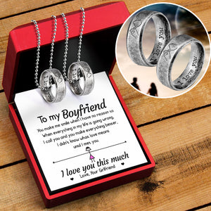 Couple Ring Necklaces - Family - To My Boyfriend - I Didn't Know What Love Means Until I Met You - Ukgndx12003