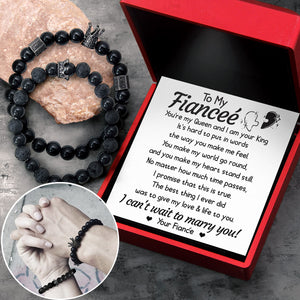 King & Queen Couple Bracelets - Family - To My Fianceé - I Can't Wait To Marry You - Ukgbae25003