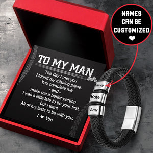 Personalised Leather Bracelet - Bike - To My Man - All Of My Lasts To Be With You - Ukgbzl26043