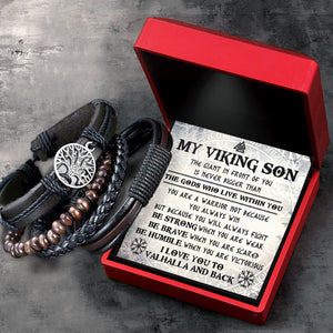 Viking Yggdrasil Bracelet - Viking - To My Viking Son - Be Strong When You Are Weak - Ukgbag16001