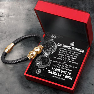 Skull Cuff Bracelet - Viking - To My Husband - I Love You To Valhalla & Back - Ukgbbh14004