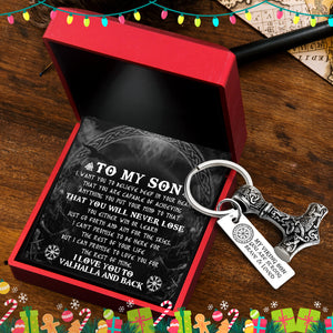 Viking Thor Keychain - Viking - To My Son - You Will Never Lose - Ukgkbv16004