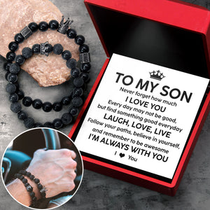 King & Queen Couple Bracelets - Family - To My Son - Never Forget How Much I Love You - Ukgbae16001