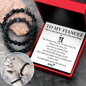 King & Queen Couple Bracelets - Family - To My Fianceé - I Would Rather Grow Old With You - Ukgbae25002