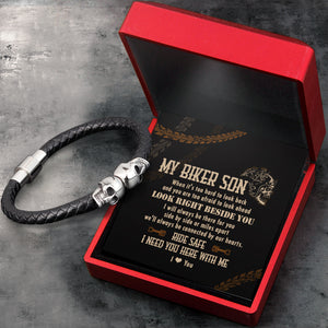 Skull Cuff Bracelet - Biker - To My Biker Son - I Will Always Be There For You - Ukgbbh16017
