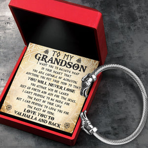 Norse Dragon Bracelet - Viking - To My Grandson - You Will Never Lose - Ukgbzi22001