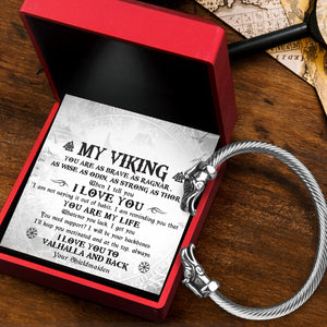 Norse Dragon Bracelet - Viking - To My Man - Brave As Ragnar - Ukgbzi26002