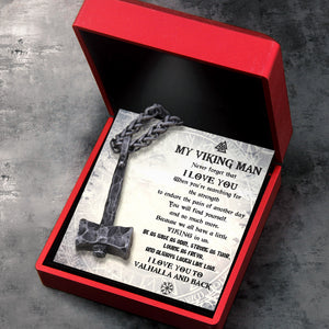 Viking Hammer Necklace - Viking - To My Viking Man - I Love You To Vahalla And Back - Ukgnfr26002
