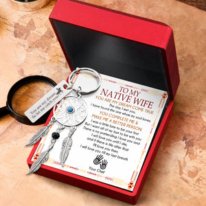 Dreamcatcher Keychain - Native American - To My Wife - I'll Love You Then - Ukgkel15002