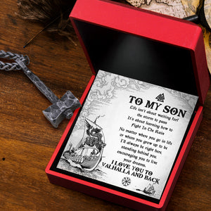 Viking Hammer Necklace - Viking - To My Son - I Love You To Vahalla And Back - Ukgnfr16004