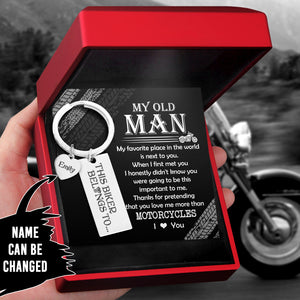 Personalized Engraved Keychain - Biker - To My Man - This Biker Belongs To - Ukgkc26004