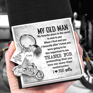 Personalised Classic Bike Keychain - Biker - To My Old Man - I Love You - Ukgkt26009