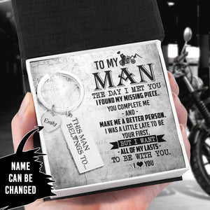 Personalized Engraved Keychain - Biker - To My Man - This Man Belongs To - Ukgkc26003