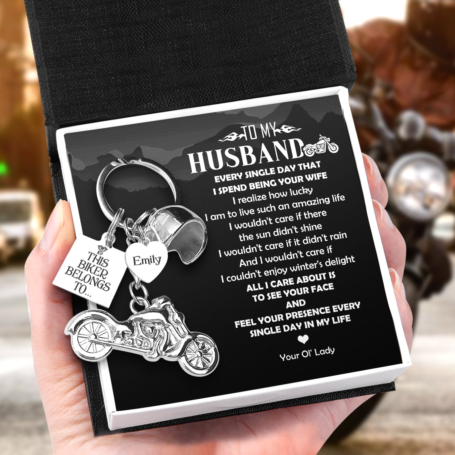 Personalised Classic Bike Keychain - Biker - To My Husband - I Spend Being Your Wife - Ukgkt14006
