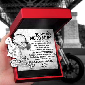 Personalised Classic Bike Keychain - Biker - To My Moto Mum - From Son - You Will Always Be My Loving Mother - Ukgkt19001