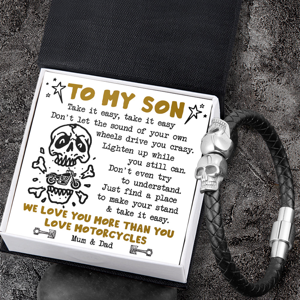 Skull Cuff Bracelet - Biker - To My Son - Take It Easy - Ukgbbh16012