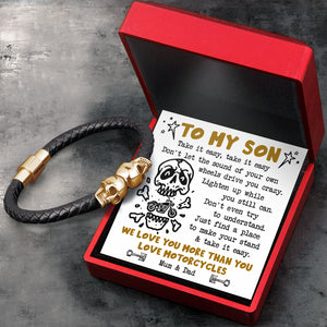 Skull Cuff Bracelet - Biker - To My Son - Take It Easy - Ukgbbh16012