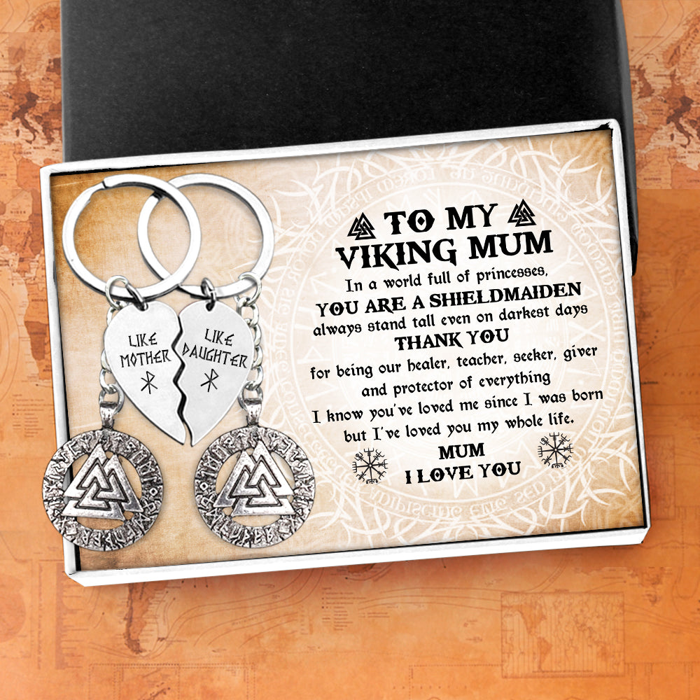 Viking Valknut Couple Keychains - Viking - To My Viking Mum - I've Loved You My Whole Life - Ukgkdk19001