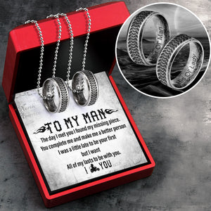 Couple Wheel Ring Necklaces - Biker - To My Man - Make Me A Better Person - Ukgndx26017