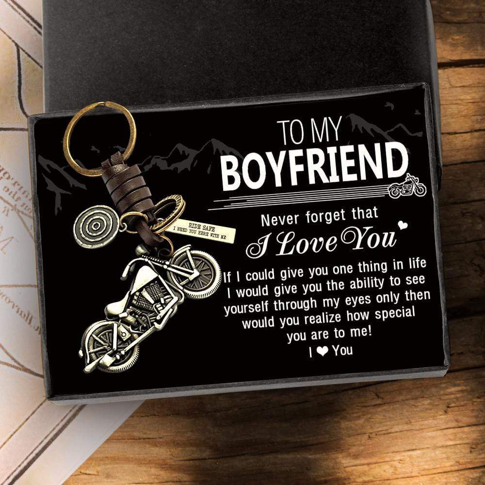 Motorcycle Keychain - To My Boyfriend - Ride Safe I Need You Here With Me - Ukgkx12001 - Love My Soulmate