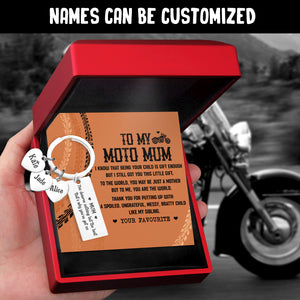 Personalised Keychain - Biker - To My Moto Mum - You Are The World - Ukgkc19001