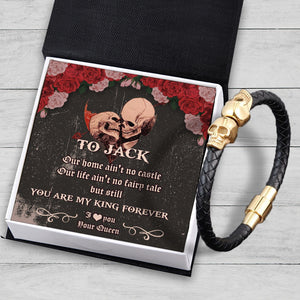 Personalised Skull Cuff Bracelet - Skull Cuff - To My Man - You Are My King Forever - Ukgbbh26008