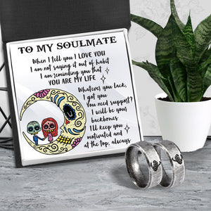 Couple Skeleton Ring - Skull & Tattoo - To My Soulmate - You Are My Life - Ukgrld26001
