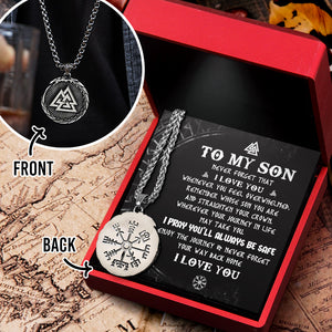 Compass Nordic Necklace - Viking - To My Son - Enjoy The Journey - Ukgnfv16001