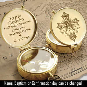 Personalised Engraved Compass - God - To My Godson - Love Always - Ukgpb26040