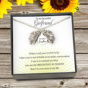 Sunflower Necklace - To My Beautiful Girlfriend - You Are The Brightest Sunshine - Ukgns13001 - Love My Soulmate
