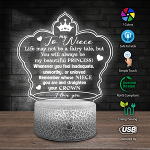 3D Led Light - Family - To My Niece - You Will Always Be My Beautiful Princess - Ukglca28005