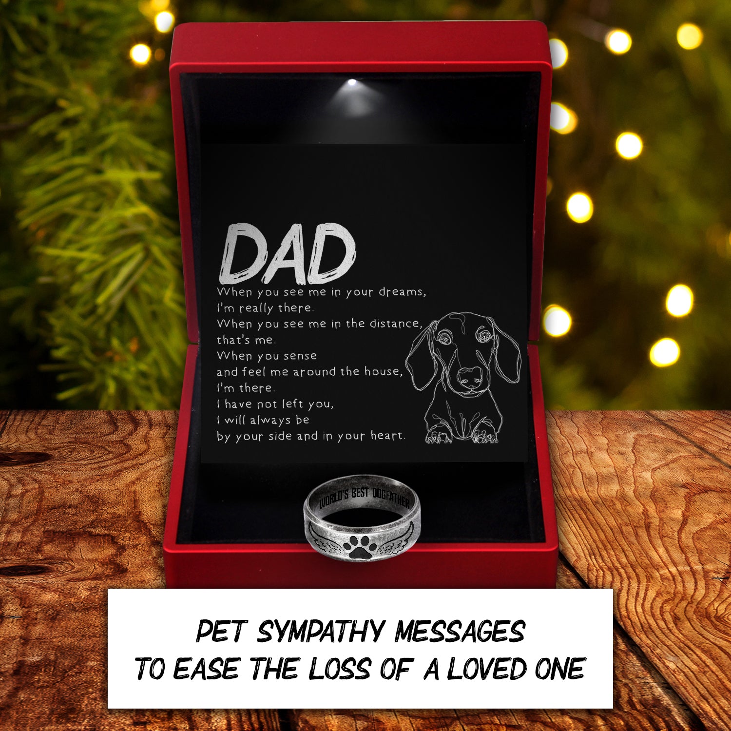 Steel Ring - Dachshund - To My Dog Dad - I Will Always Be By Your Side And In Your Heart - Ukgri33001
