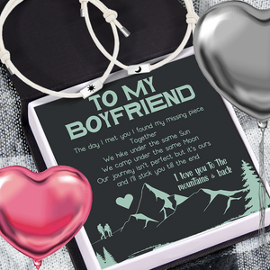 Magnetic Couple Bracelet - Hiking - To My Boyfriend - I Love You To The Mountains & Back - Ukgbbf12001