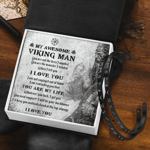 Personalised Viking Rune Couple Bracelets - My Awesome Viking Man - You Are The Monster I Needed - Ukgbt26001 - Love My Soulmate