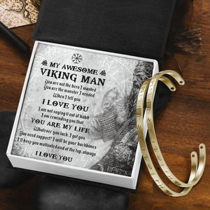 Personalised Viking Rune Couple Bracelets - My Awesome Viking Man - You Are The Monster I Needed - Ukgbt26001 - Love My Soulmate