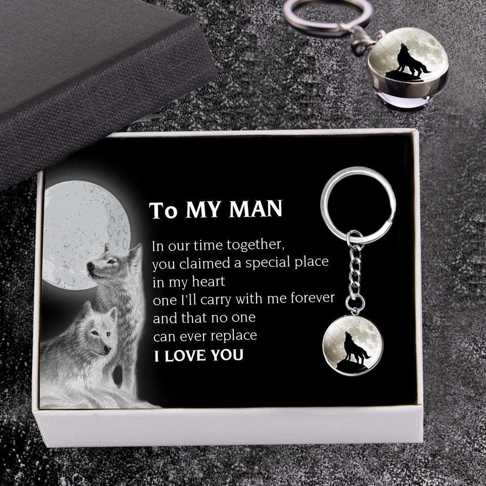 Wolf Keychain - To My Man - You Claimed a Special Place In My Heart - Ukgkag26001 - Love My Soulmate