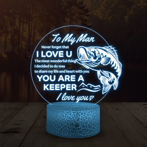 Bass Fish Led Light - Bass Fishing Gift - To My Man - Share My Life And Heart With You - Ukglca26017
