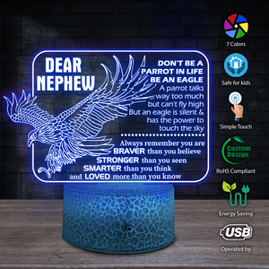 3D Led Light - Family - To My Nephew - Don't Be A Parrot, Be An Eagle - Ukglca27002